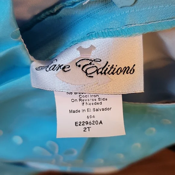 Girl's Rare Editions Blue Butterfly Dress Size 2T - Picture 2 of 3